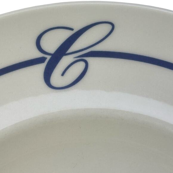 Homer Laughlin USA Vintage 12" Rimmed Soup/Pasta Bowl 'C' Monogram - Picture 3 of 5